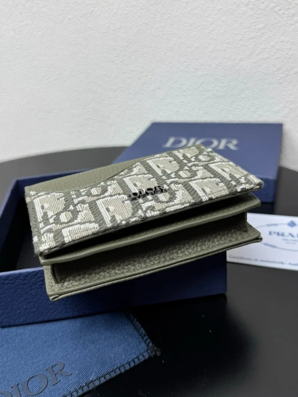 Dior. Saddle Logo Leather Card Holder